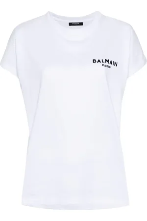 Balmain Flocked-logo cotton T-shirt