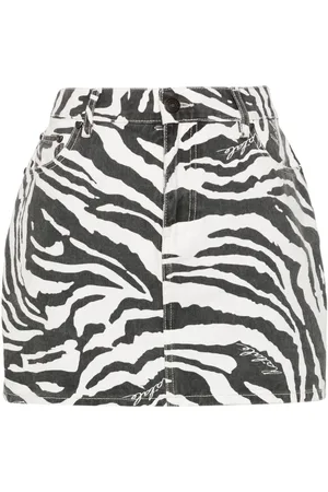 ROTATE Zebra-print organic cotton mini skirt