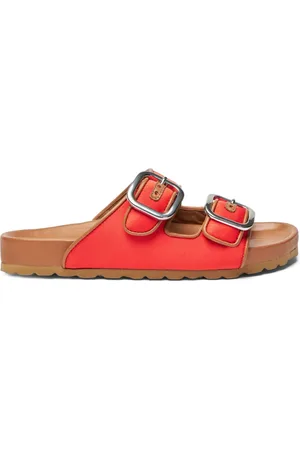 Scarosso Isa double-buckle leather slides