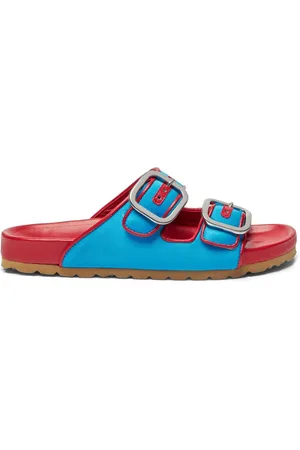 Scarosso Isa double-buckle leather slides