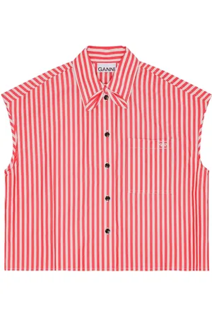 Ganni Striped sleeveless shirt