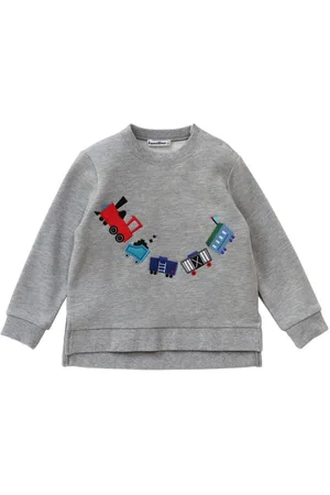 Familiar Embroidered-design cotton-blend sweatshirt