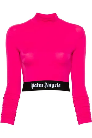Palm Angels Logo-intarsia performance top