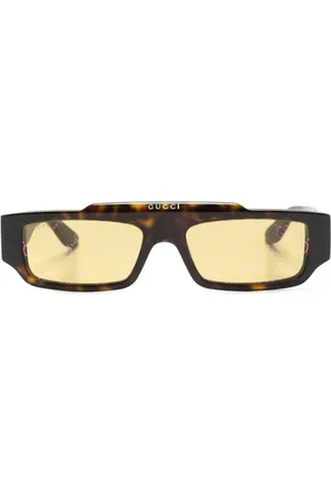 Gucci Tortoiseshell rectangle-frame sunglasses