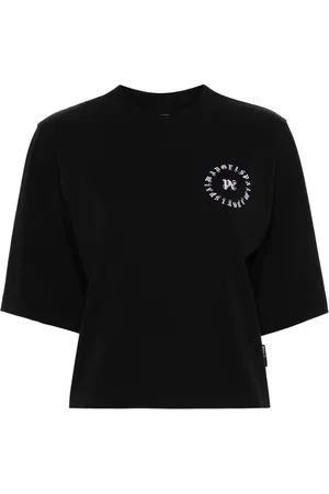 Palm Angels Logo-print cropped T-shirt