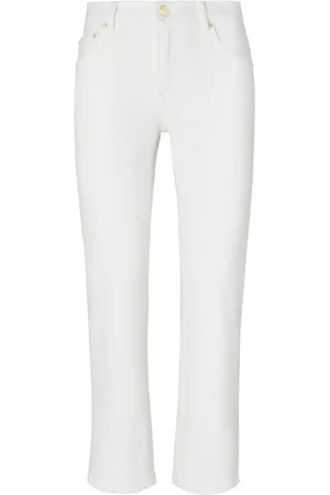 Tory Burch white selling cropped slim boot jeans