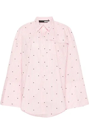 ROTATE Logo-print striped shirt