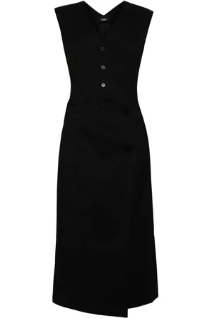 GOEN.J Layered cropped front vest panel dress