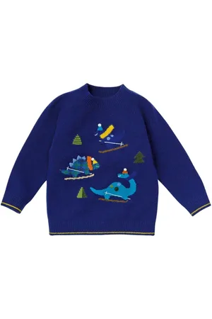 Familiar Patterned intarsia-knit wool top