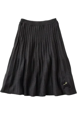 Familiar Dog-appliquéd knitted skirt