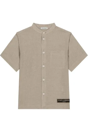 Dolce & Gabbana Logo-appliqu?? linen shirt