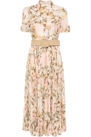 ZIMMERMANN Pop pleated midi dress