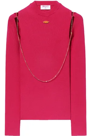 Puccini Chain-embellished rib-knit top