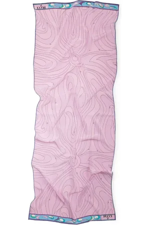 Puccini Marmo and Pesci-print silk head scarf