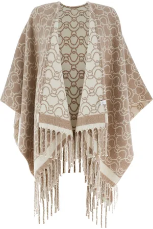 Salvatore Ferragamo Patterned-jacquard wool poncho
