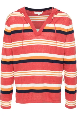 Maison Kitsuné Striped hooded jumper