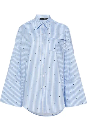 ROTATE Logo-print striped shirt