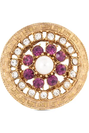 Susan Caplan 1980s Rediscovered crystal-embellished brooch