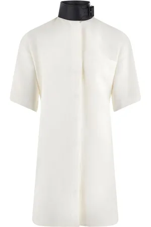 Salvatore Ferragamo Faux-leather collar shirt