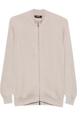 MOORER Ribbed zipped cardigan