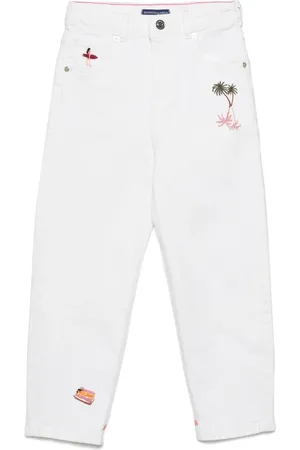 Scotch&Soda People-embroidered tapered jeans