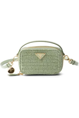 Prada Logo-plaque crochet pouch