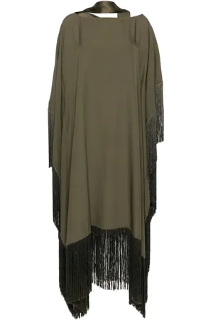 ‎Taller Marmo‎ Fringe-detail crepe kaftan dress
