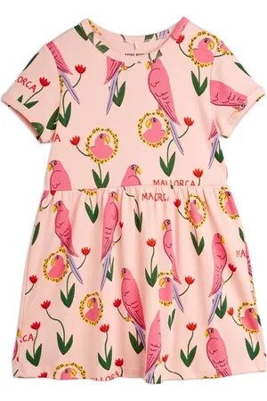 Mini Rodini Parrots-print T-shirt dress