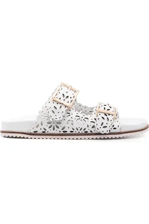 Twin-Set Laser-cut leather sandals