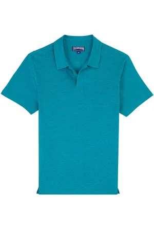 Vilebrequin Turtle-embroidered linen polo shirt