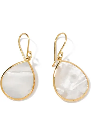 Ippolita 18kt yellow small Polished Rock Candy Single Stone Teardrop mother-of-pearl earrings