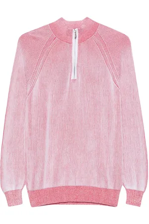 MOORER Ribbed half-zipped jumper