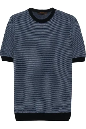 MOORER Ribbed-knit T-shirt
