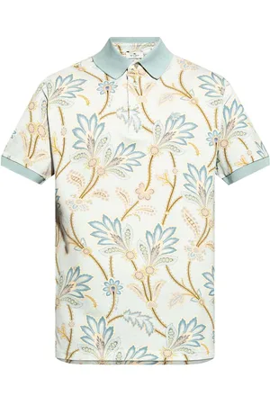 Etro Floral-print cotton polo shirt