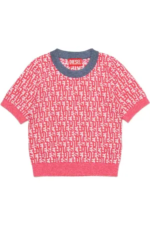 Diesel Kiylla logo-intarsia knitted top