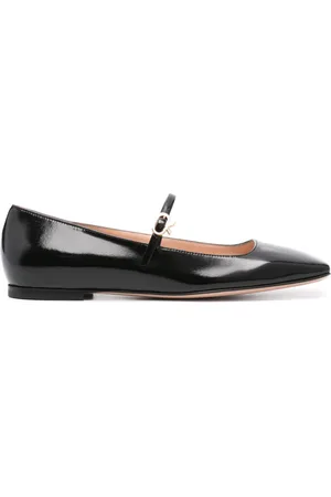 Gianvito Rossi Buckle-fastening leather ballerina shoes