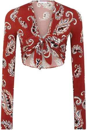 Paco rabanne Paisley-print cropped top