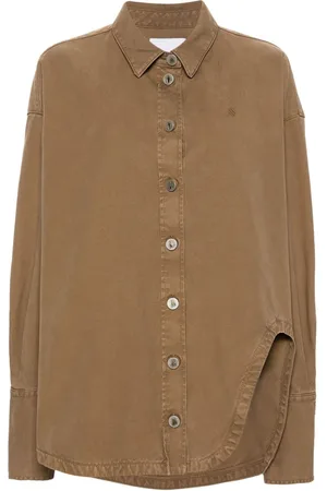 The Attico Spread-collar gabardine coat
