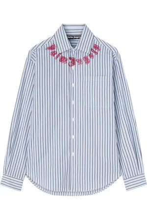 Palm Angels Logo-print striped cotton shirt