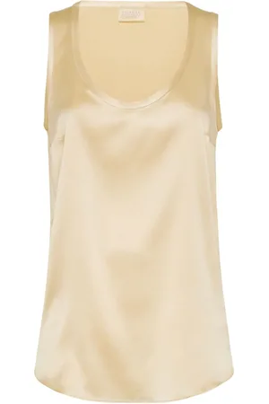 Brunello Cucinelli Scoop-neck stretch-silk tank top
