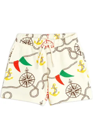 Mini Rodini Nautical-print organic cotton shorts