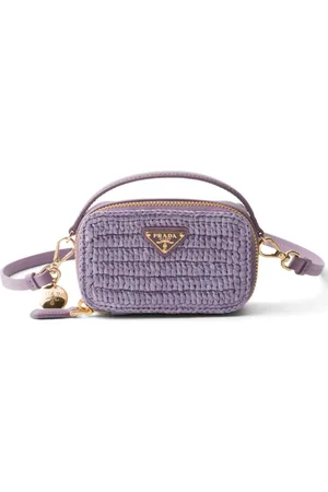 Prada Logo-plaque crochet pouch