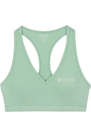Sporty & Rich Runner Script V-neck sports bra