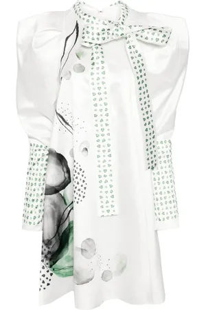 Saiid Kobeisy Graphic-print taffeta midi dress
