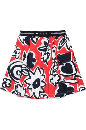 Marni Graphic-print cotton skirt