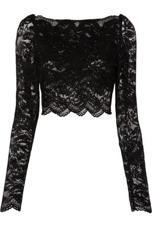 Paco rabanne Floral-lace cropped top