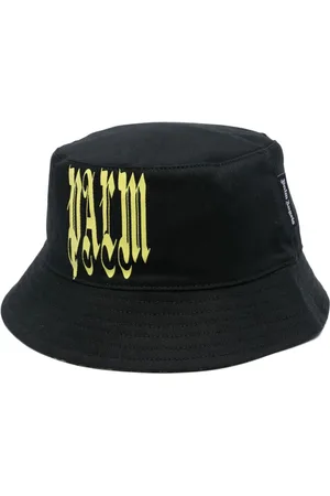 Palm Angels Gothic logo-print cotton bucket hat