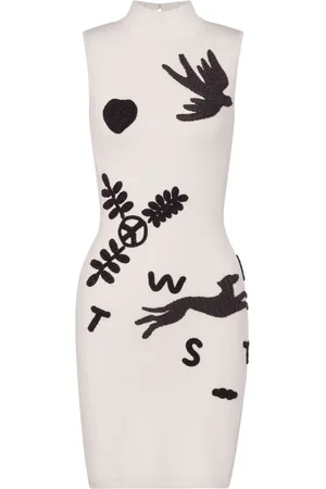 Moschino Embroidered knitted minidress