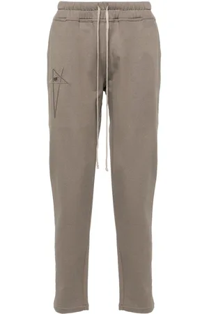 Rick Owens Motif-embroidered cotton track pants