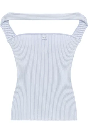Courrèges Cut-out ribbed knit top